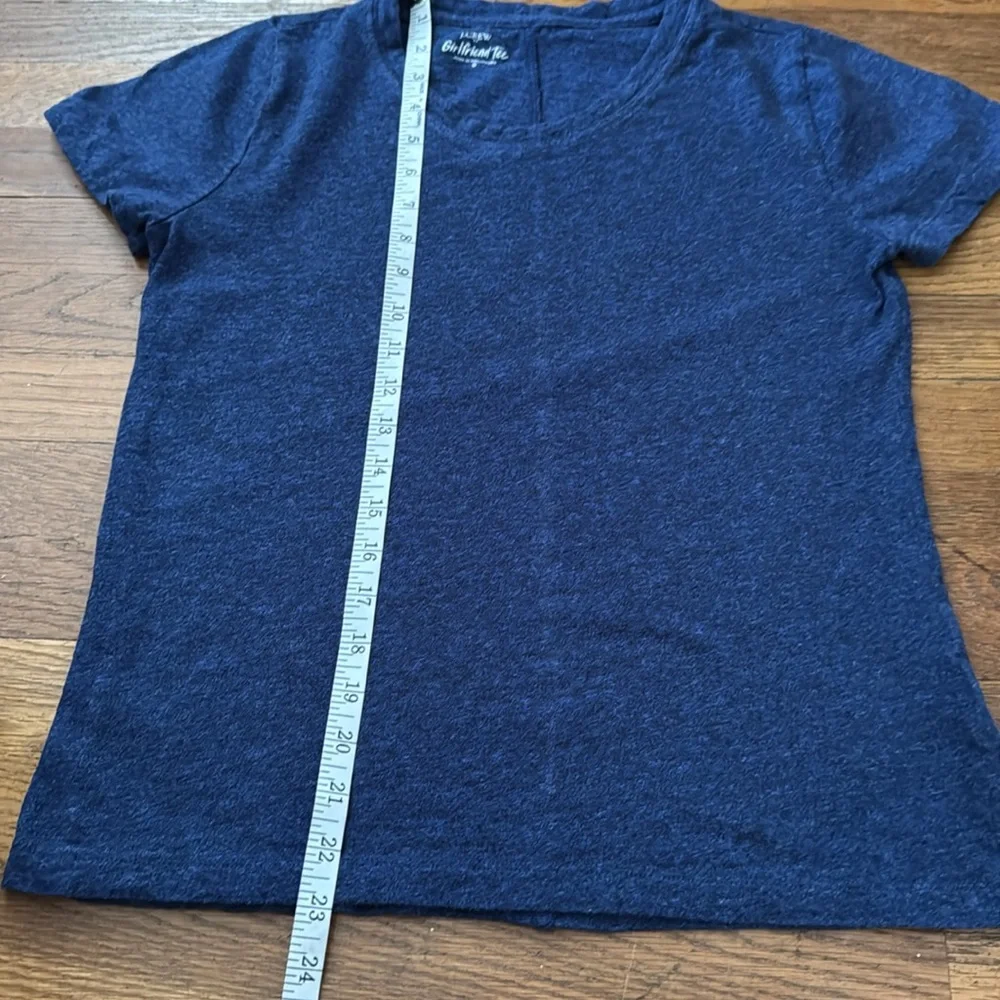 🧢 J. Crew Re-imagined heather indigo blue girlfriend tee. Size S. - Picture 5 of 6